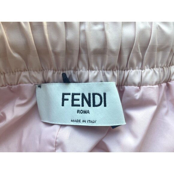 Fendi Womens Beige FF Logo Silk Drawstring Shorts Size S - Picture 6 of 10